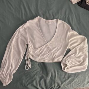 Urban Outfitters White Ribbed Knit Top